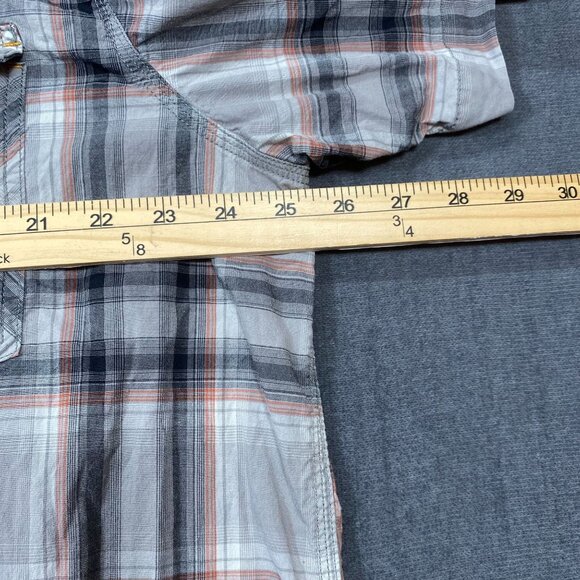 Carhartt Mens Relaxed Fit Plaid Button-Down Shirt 2XL Gray/Orange Cotton Blend - Picture 13 of 13